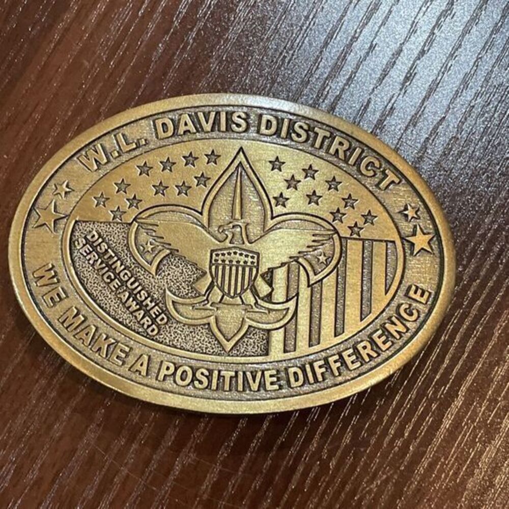 Boy Scout of America W L Davis District‎ Service Award Belt Buckle